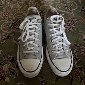 Gray Platform Low-Rise Converse, Size 9W